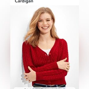 American Eagle Outfitters Red Knit Sweater
